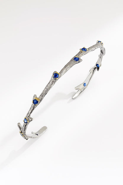 925 Sterling Silver Tanzanite Cuff Bracelet