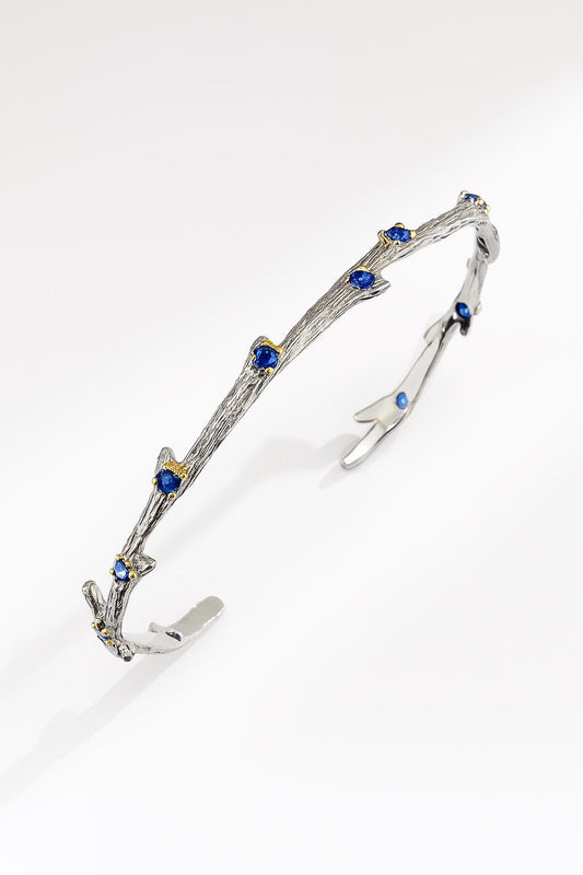 925 Sterling Silver Tanzanite Cuff Bracelet