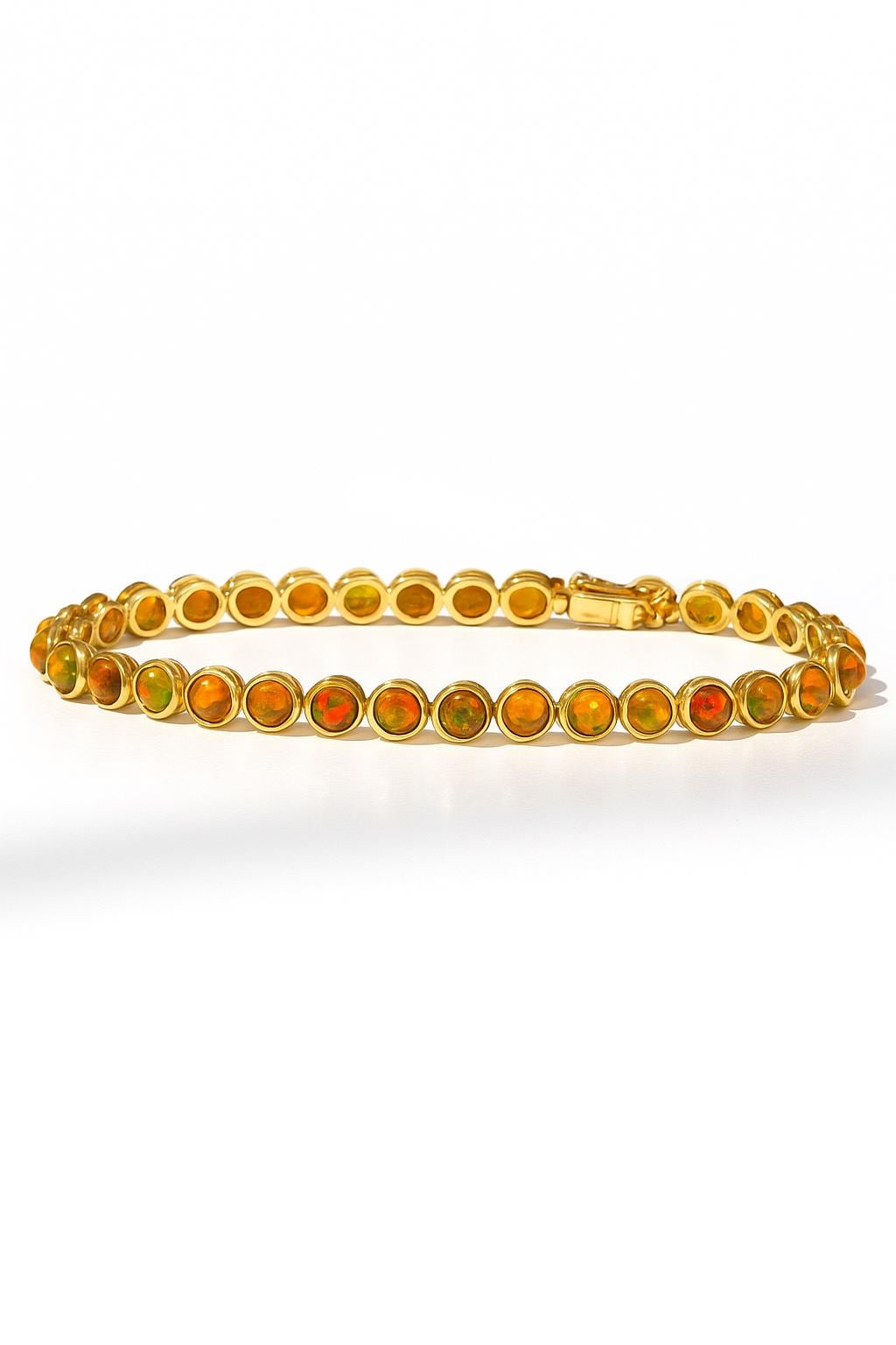 925 Sterling Silver Fire Opal Bracelet