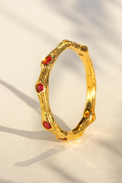 14K Solid Gold Nature Branch Eternity Band Ring