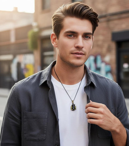 925 Sterling Silver Raw Black Tourmaline Chunky Necklace