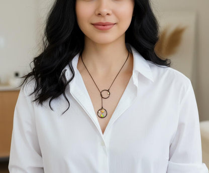 925 Sterling Silver Rainbow Opal Necklace