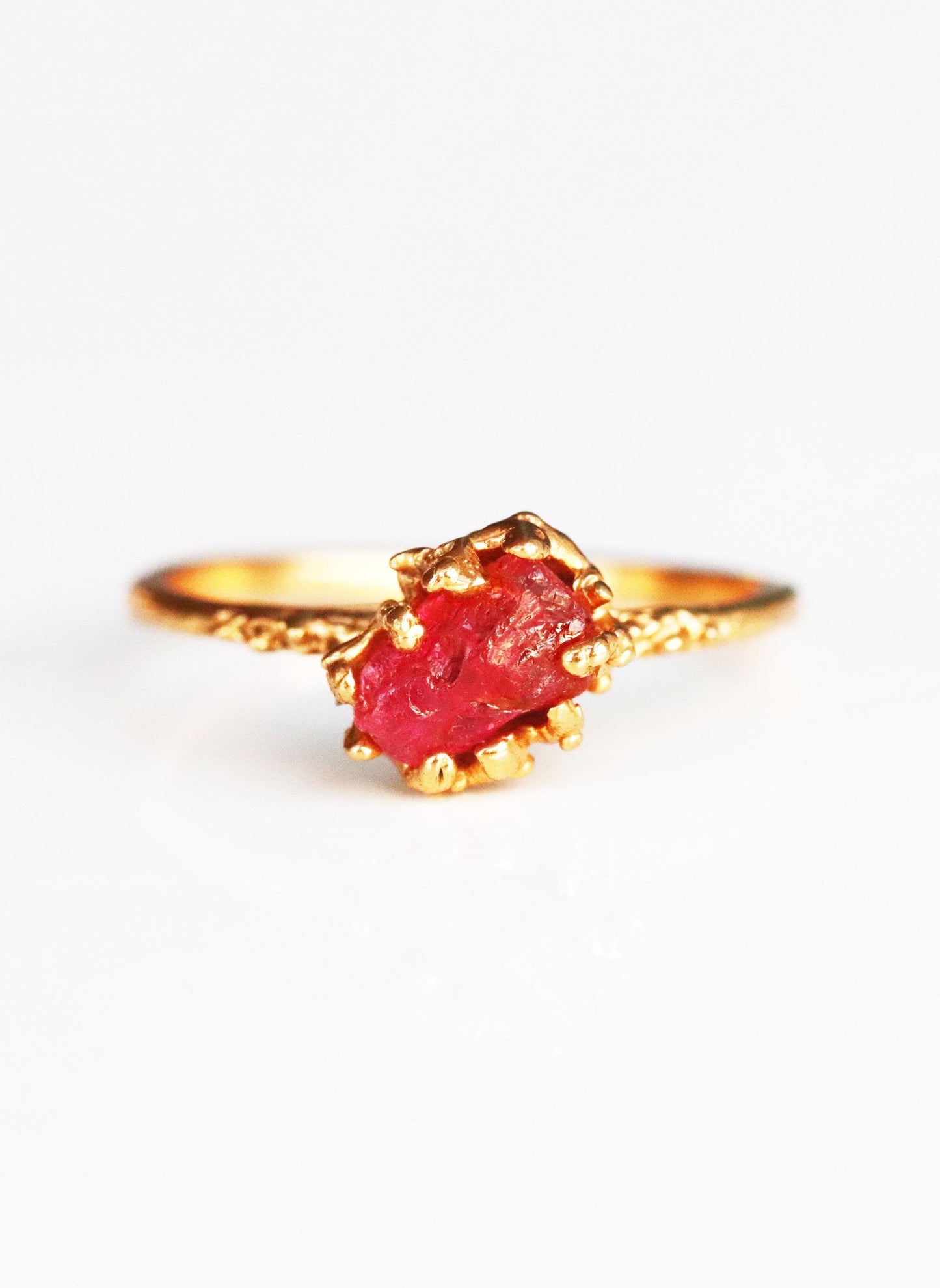 925 Sterling Silver Raw Ruby Stacking Ring