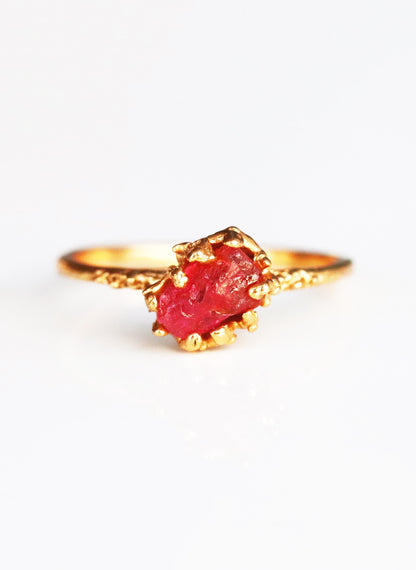 925 Sterling Silver Raw Ruby Stacking Ring