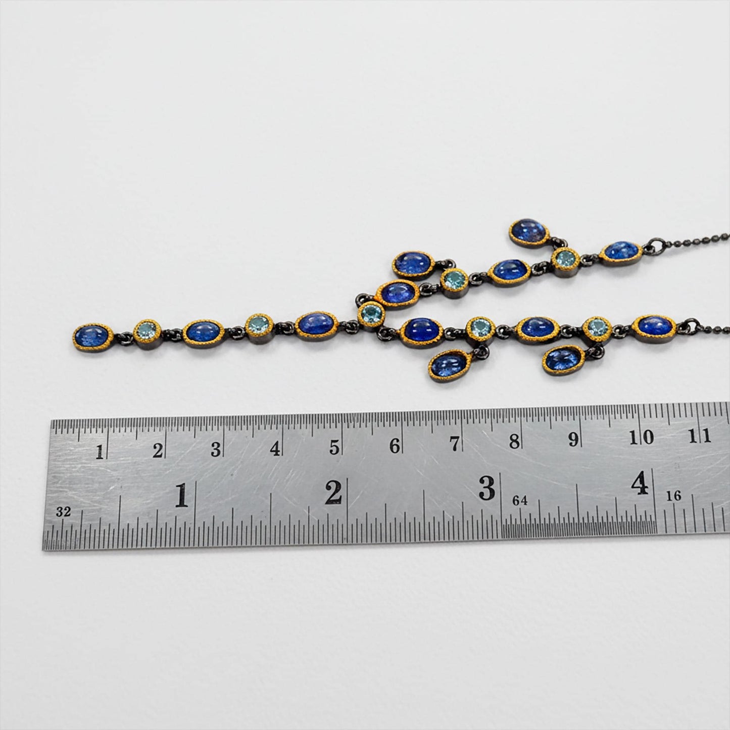925 sterling silver blue tanzanite Y necklace