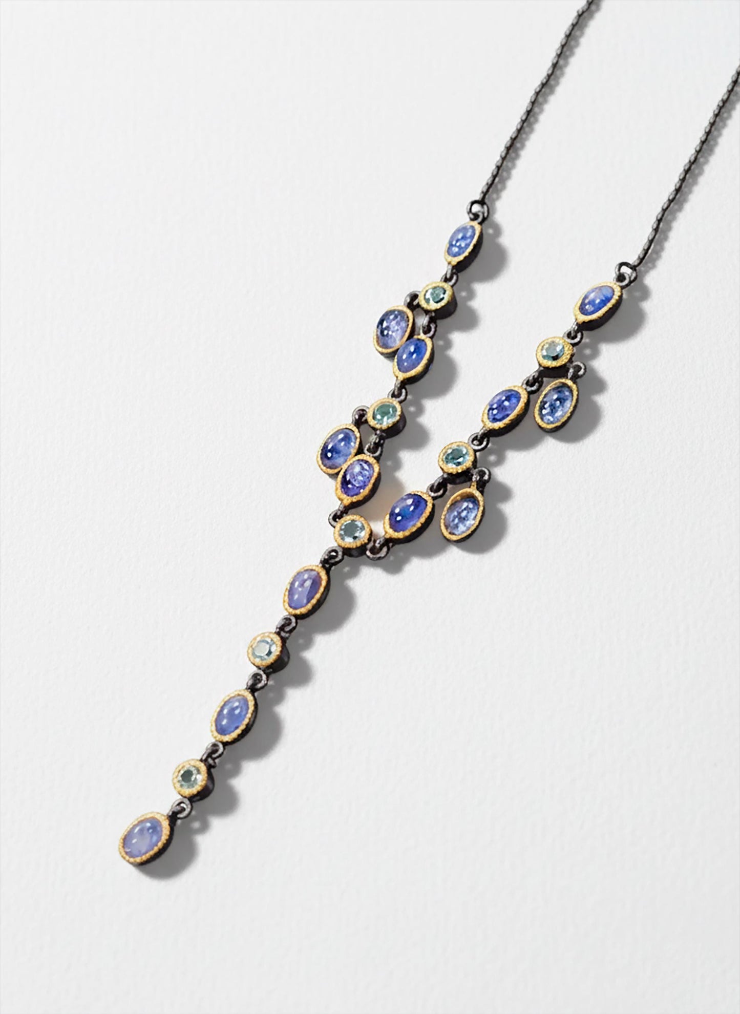925 sterling silver blue tanzanite Y necklace