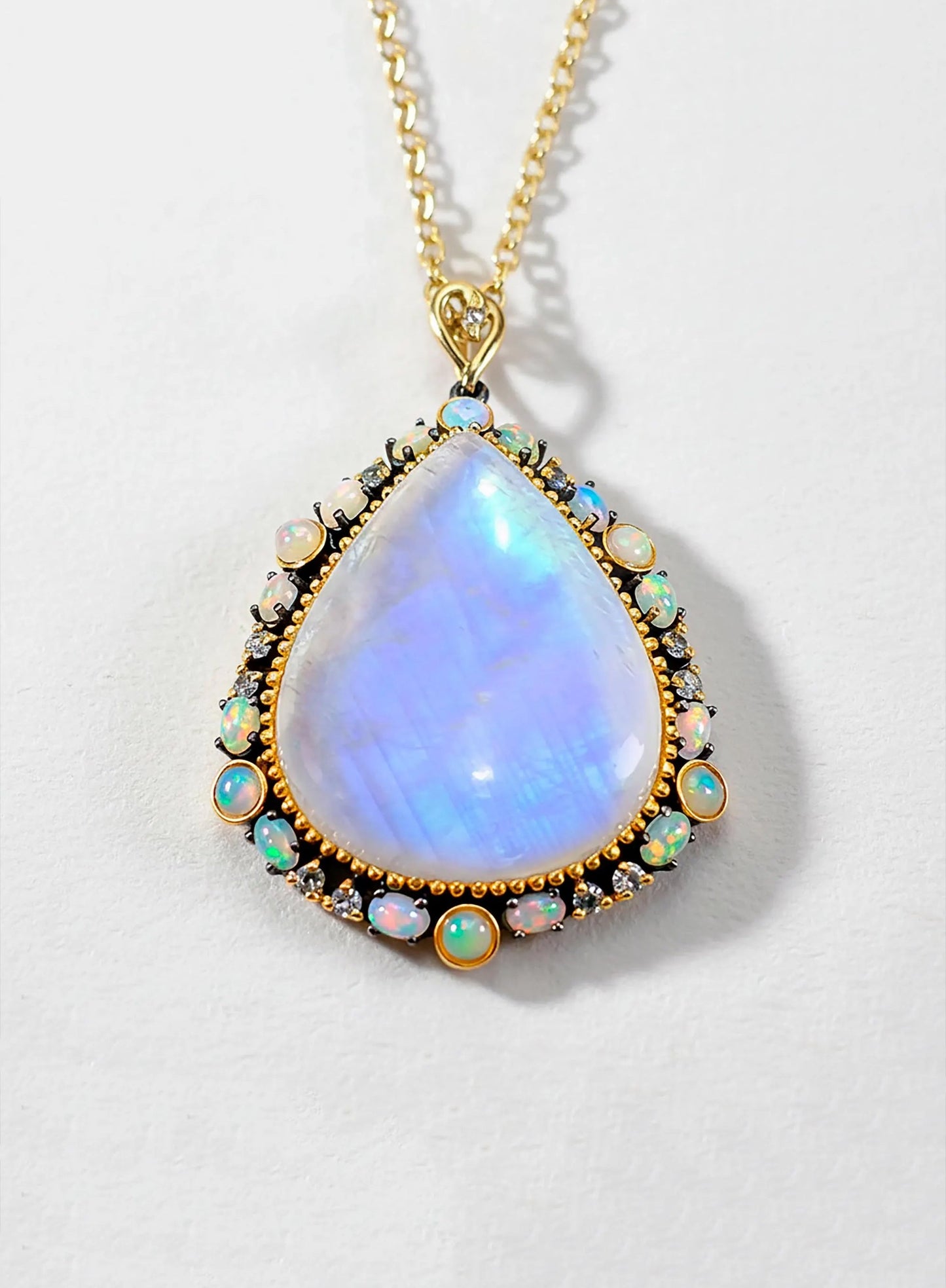 925 Sterling Silver Moonstone Chunky Necklace