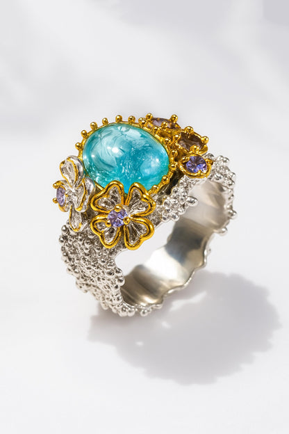 925 Sterling Silver Blue Apatite Ring