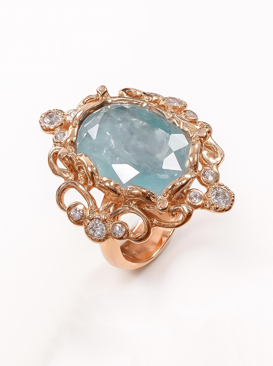 925 sterling silver blue kyanite art deco ring