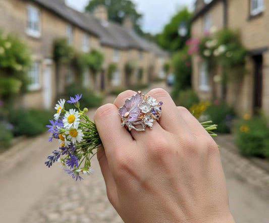 925 Sterling Silver Ametrine Birth Flower Ring