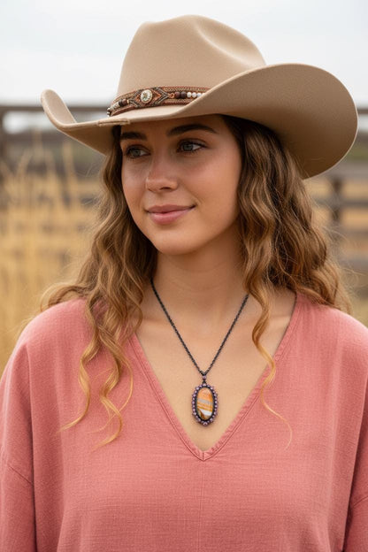 925 Sterling Silver Orange Agate Halo Necklace