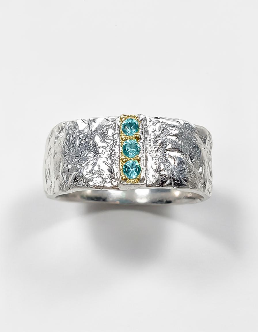 925 Sterling Silver Organic Texture Wide Band Ring