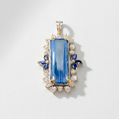 925 Sterling Silver Blue Labradorite Mixed Metal Necklace