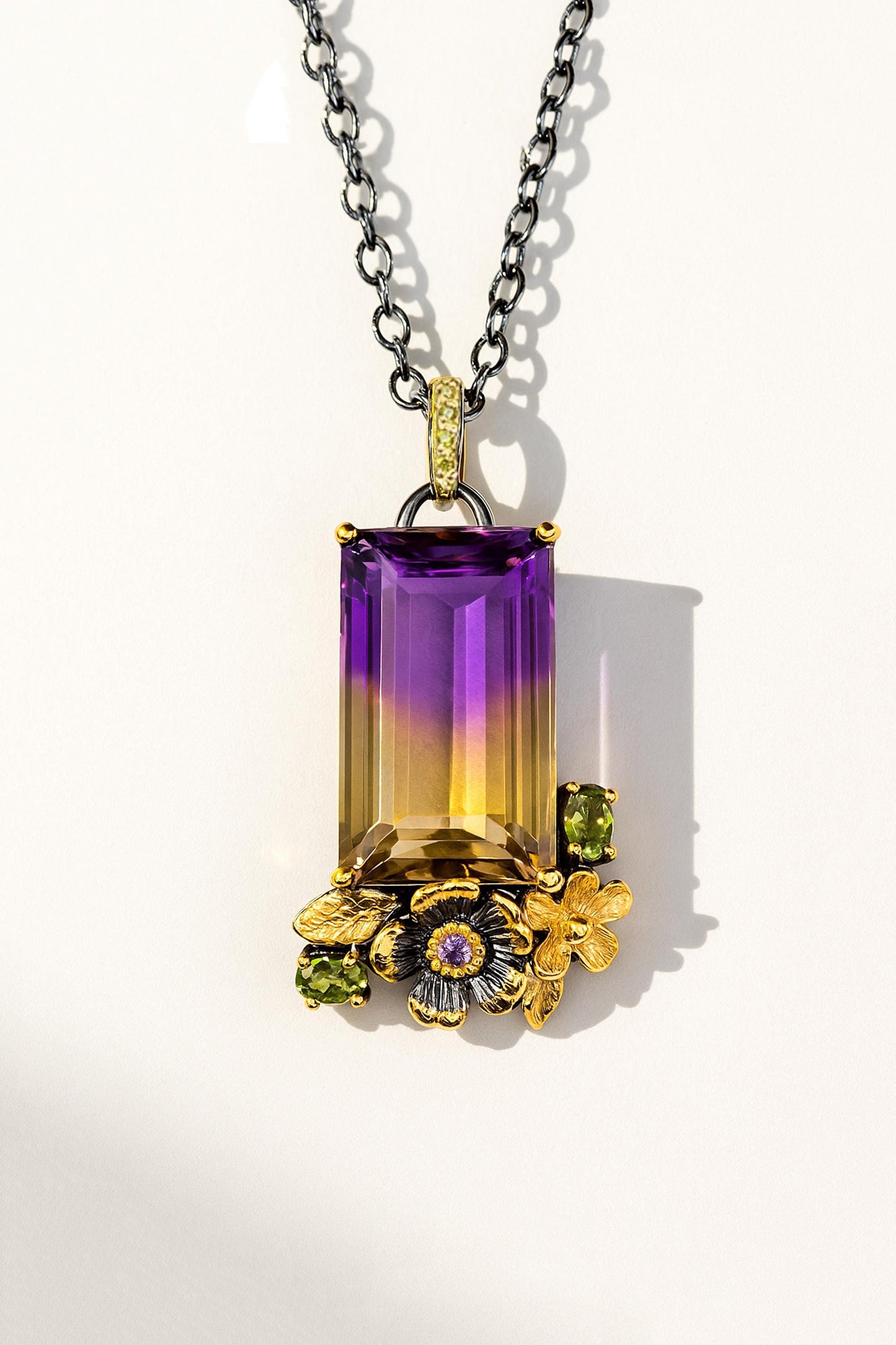 925 Sterling Silver Bi-Color Ametrine Necklace