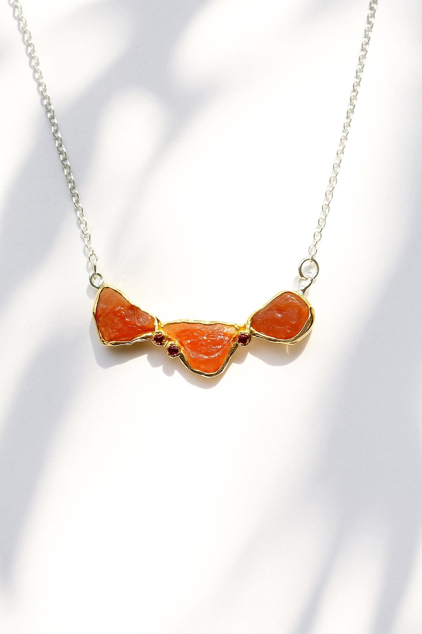925 sterling silver orange spessartite necklace