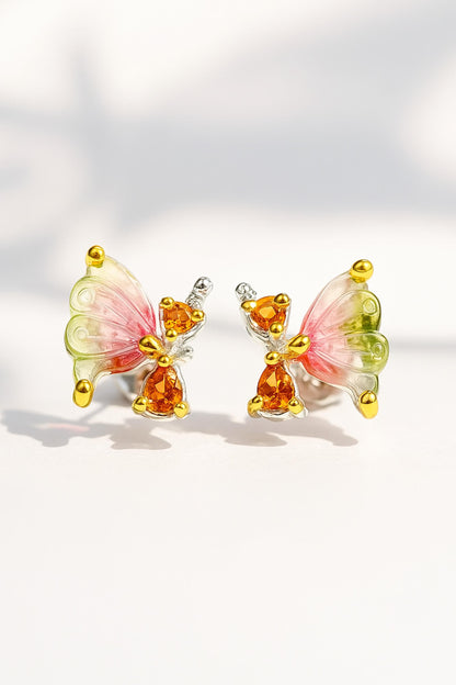 925 Sterling Silver Tourmaline Stud Earrings
