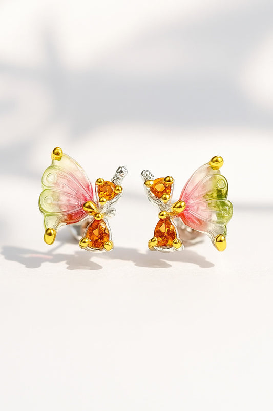 925 Sterling Silver Tourmaline Stud Earrings