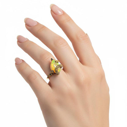 925 Sterling Silver Raw Fire Opal Octopus Ring