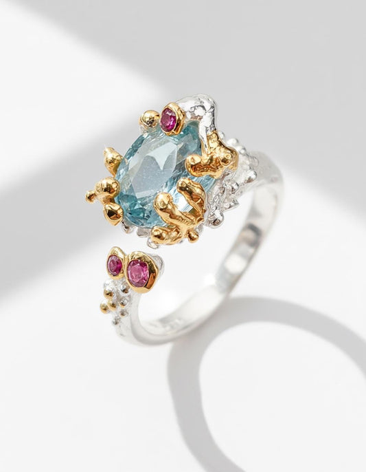 925 Sterling Silver Blue Kyanite Adjustable Ring