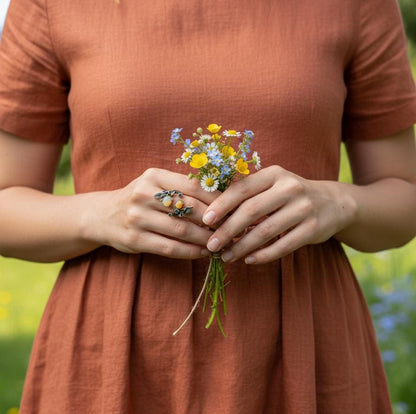 925 sterling silver fire opal black branch ring