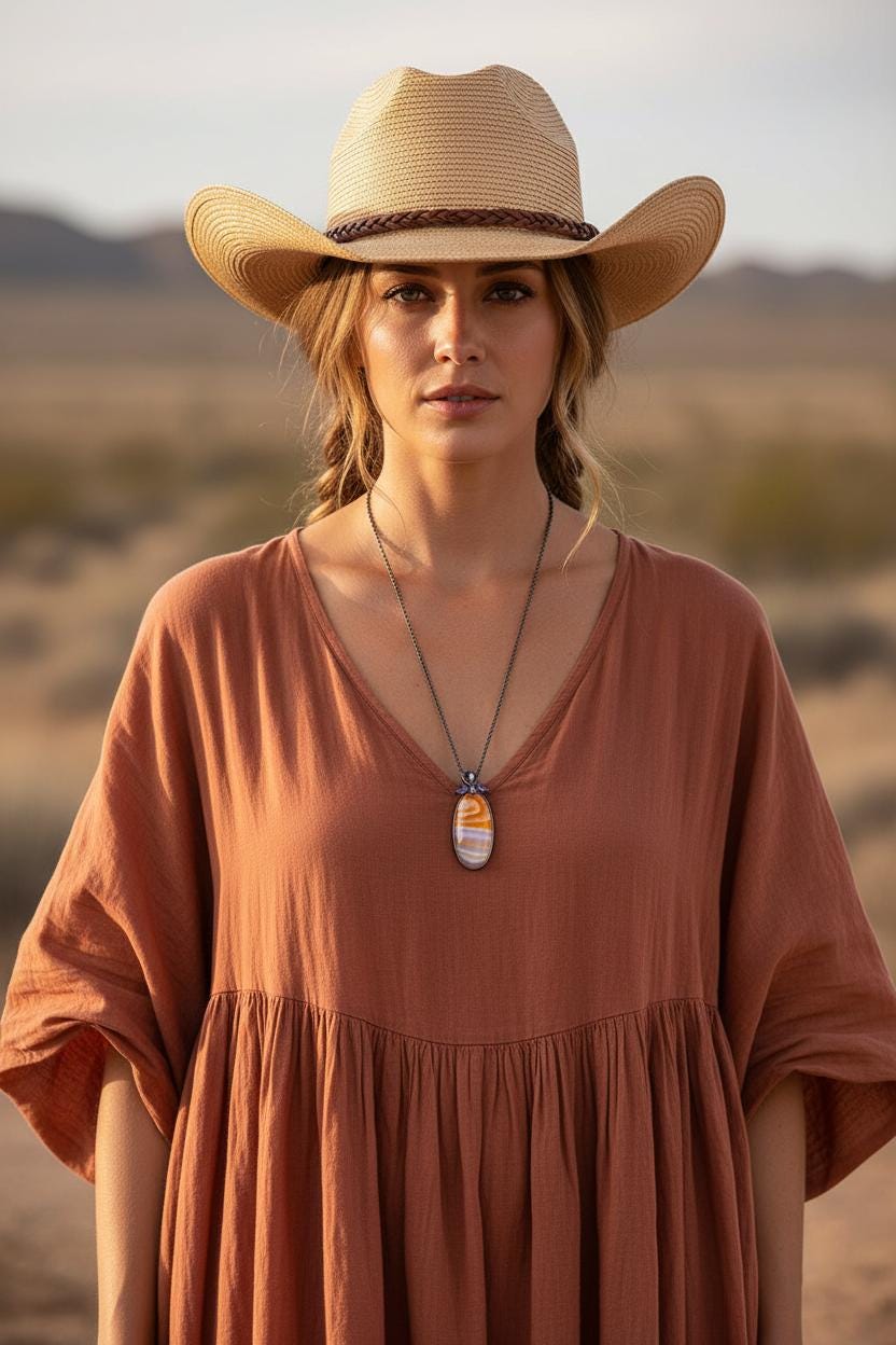 925 Sterling Silver Orange Agate Oval Necklace