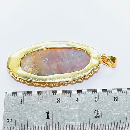 925 Sterling Silver Red Moss Agate Oval Necklace