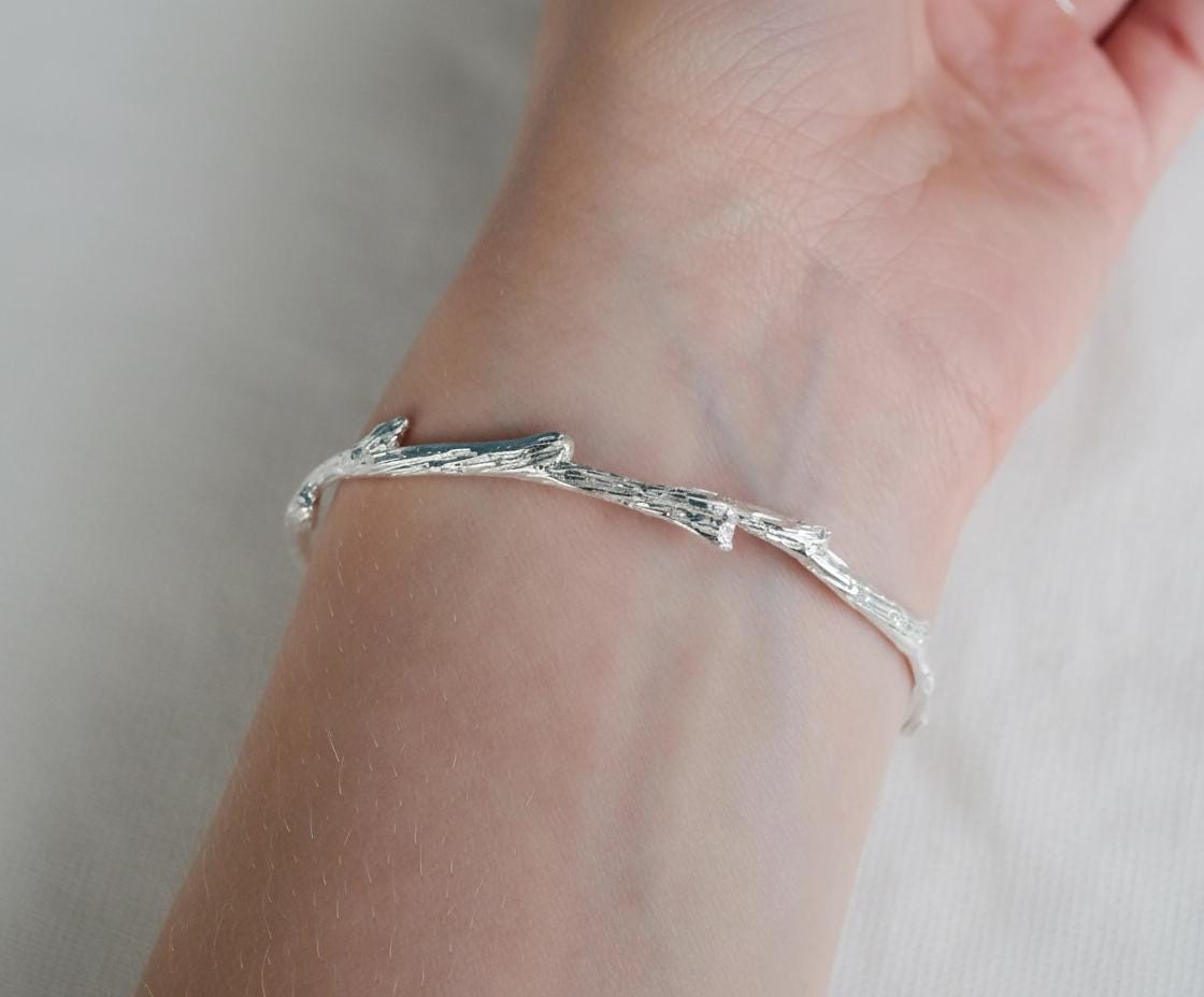 925 Sterling Silver Tourmaline Citrine Cuff Bracelet