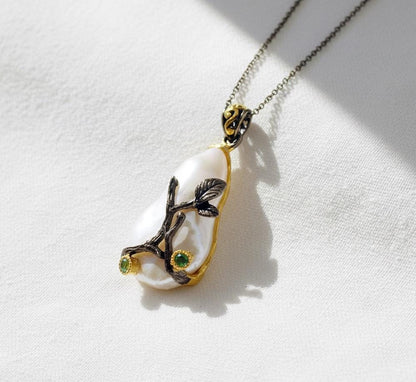 925 Sterling Silver Baroque Pearl Necklace