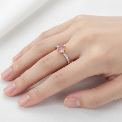 925 Sterling Silver Raw Ruby Dainty Ring