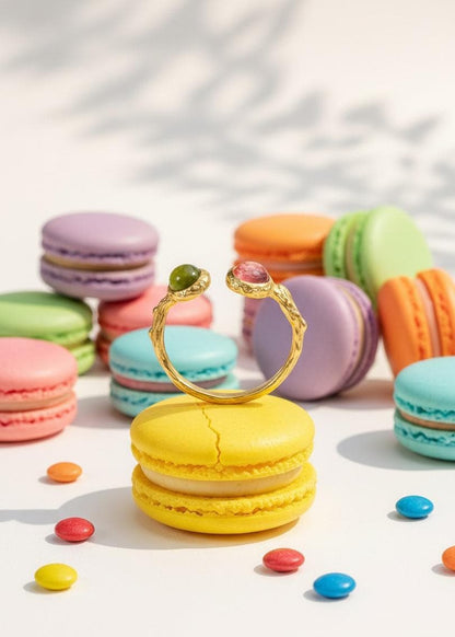 925 Sterling Silver Pink Green Tourmaline Ring