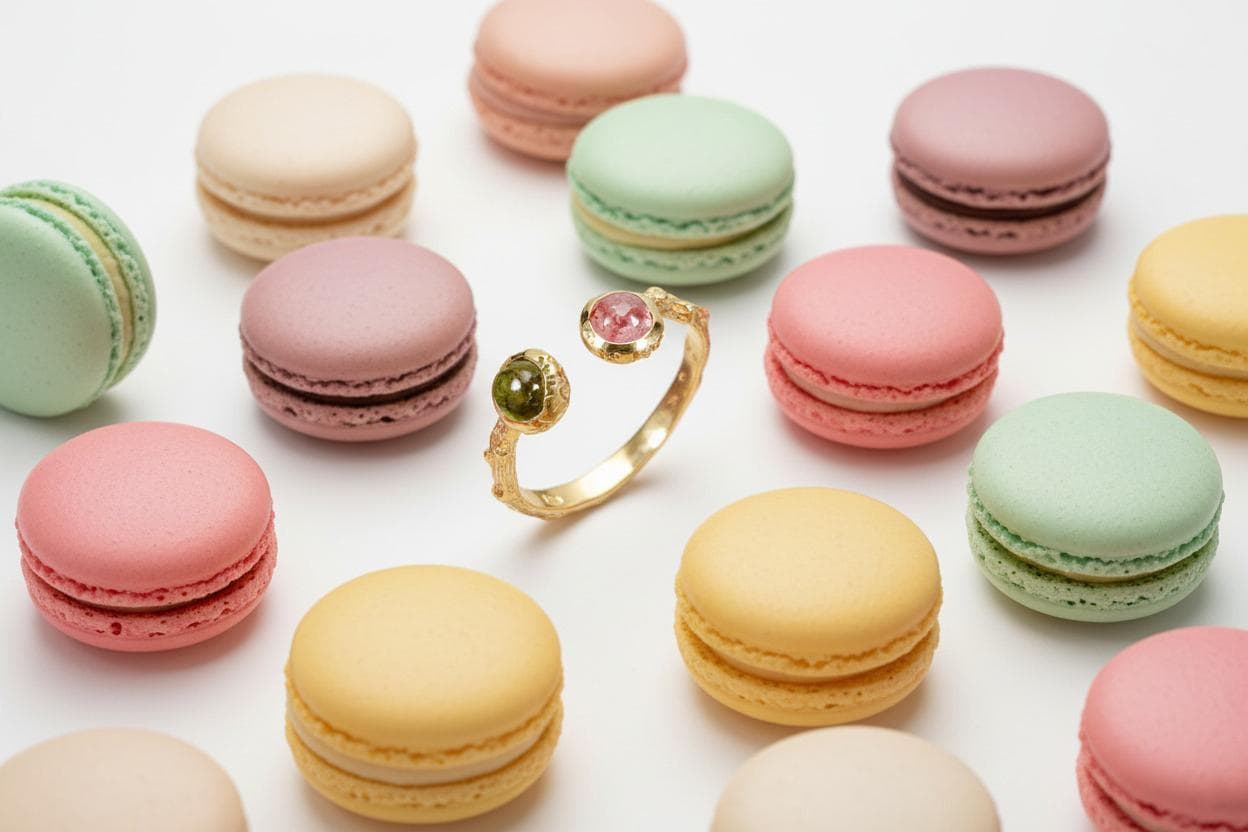 925 Sterling Silver Pink Green Tourmaline Ring