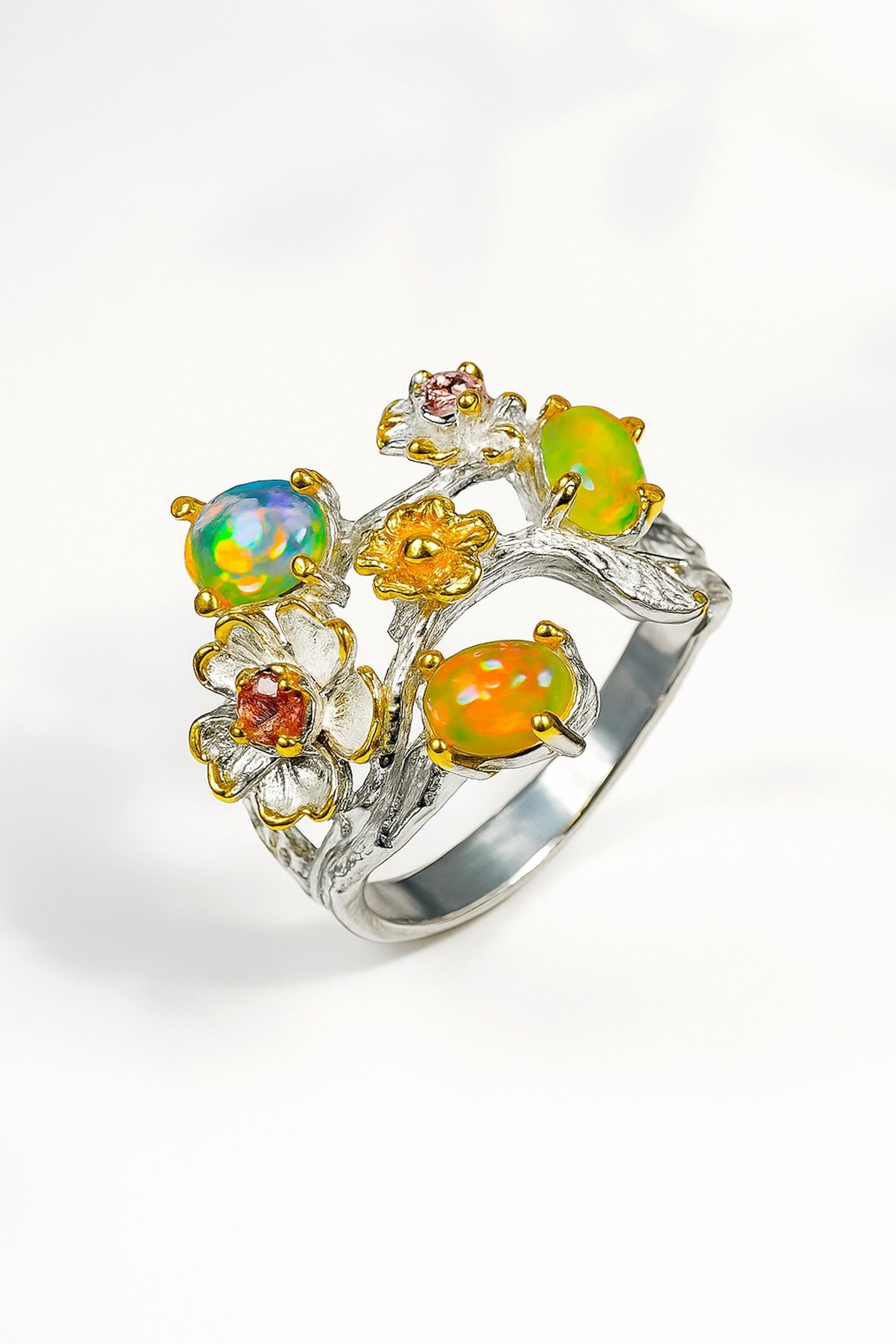 925 Sterling Silver Fire Opal Ring, main product image