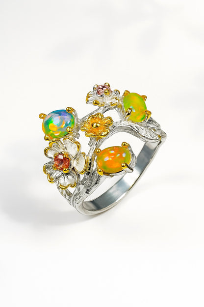 925 Sterling Silver Fire Opal Ring, main product image