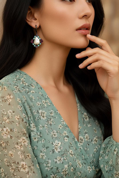 925 Sterling Silver Freshwater Pearl Dangle Earrings