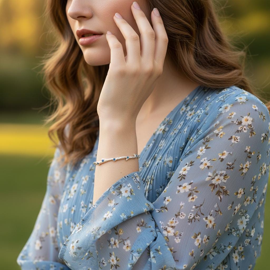 925 Sterling Silver Sapphire Cuff Bracelet