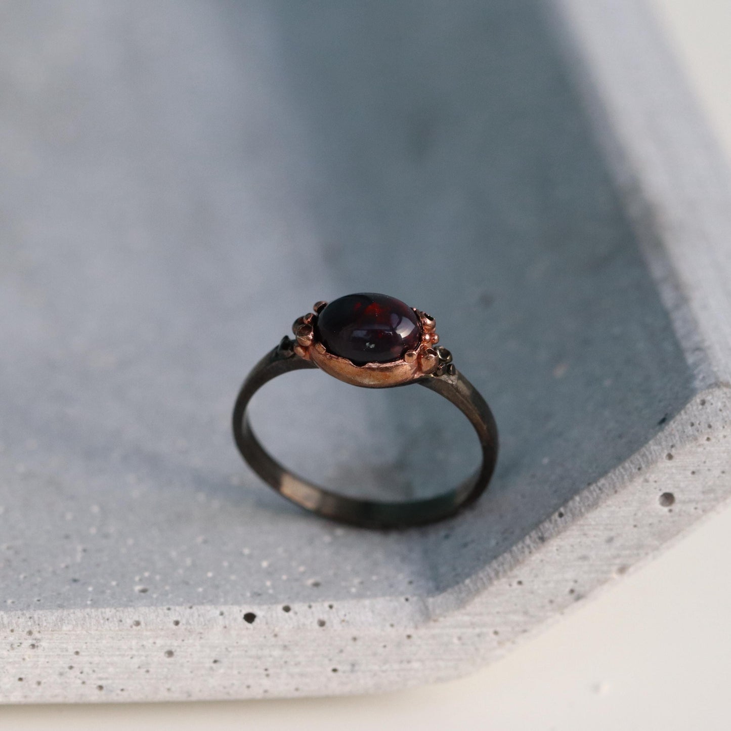 925 Sterling Silver Black Opal Ring