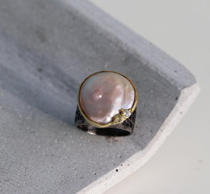 925 Sterling Silver Baroque Pearl Ring