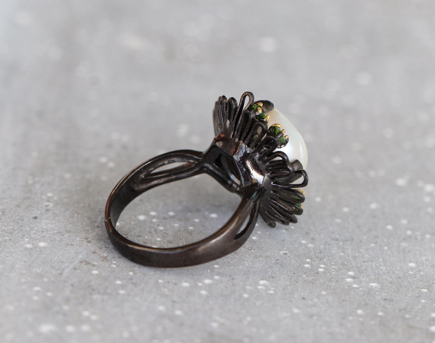925 Sterling Silver Pearl Flower Ring