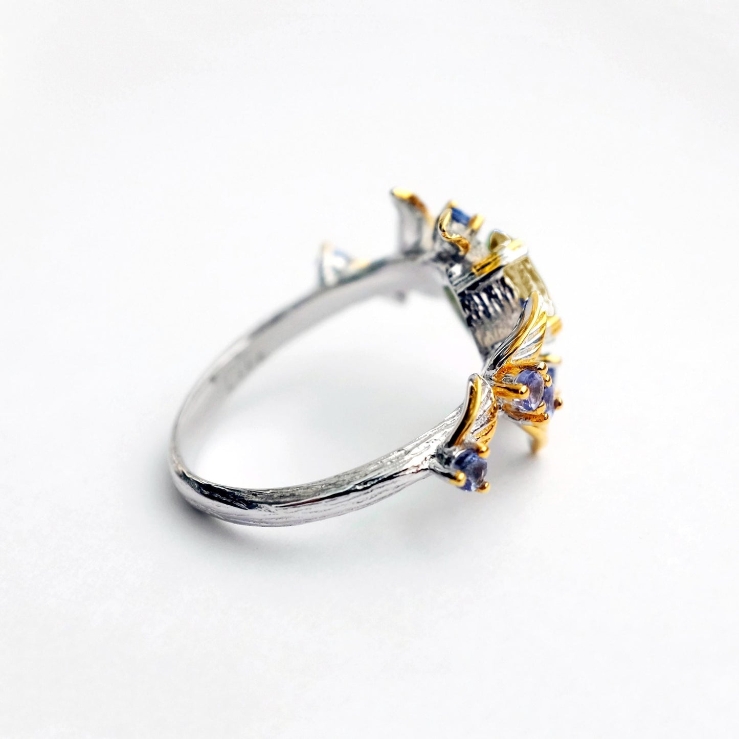 925 Sterling Silver Citrine Branch Ring