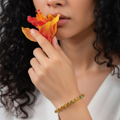 925 Sterling Silver Fire Opal Bracelet