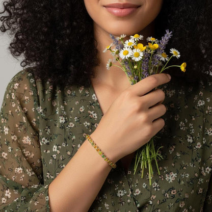 925 Sterling Silver Fire Opal Bracelet