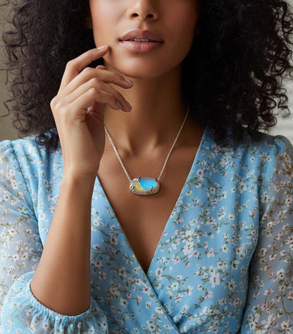 925 Sterling Silver Moonstone Rainbow Necklace