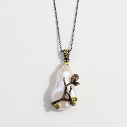 925 Sterling Silver Baroque Pearl Necklace