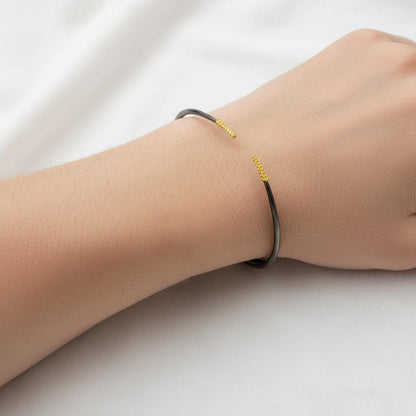 925 Sterling Silver Raw Pink Ruby Cuff Bracelet