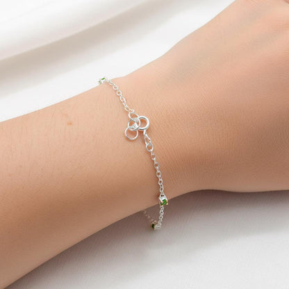 925 Sterling Silver Ruby Cluster Bracelet