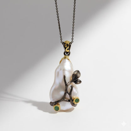 925 Sterling Silver Baroque Pearl Necklace