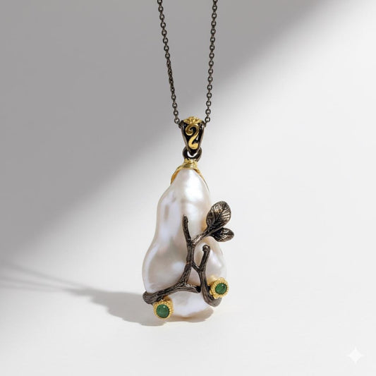 925 Sterling Silver Baroque Pearl Necklace