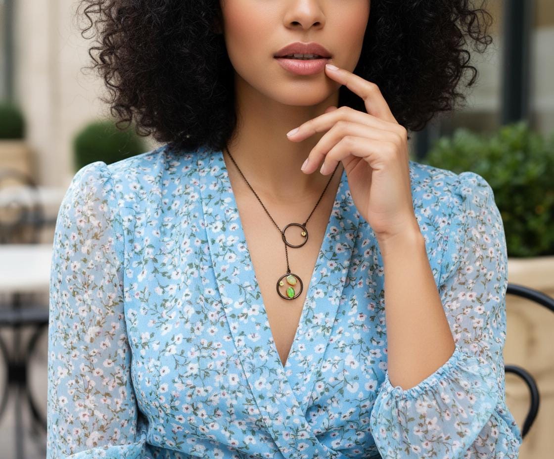 925 Sterling Silver Rainbow Opal Necklace