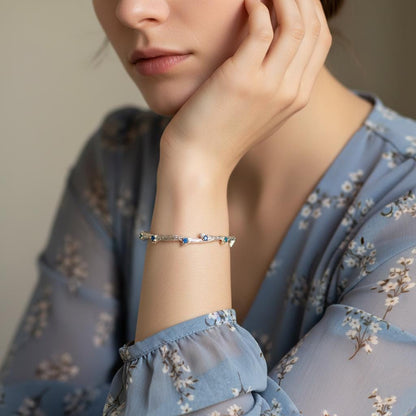 925 Sterling Silver Tanzanite Cuff Bracelet