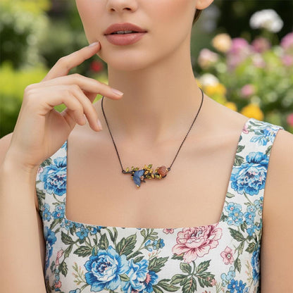 925 Sterling Silver Aquamarine Tourmaline Necklace